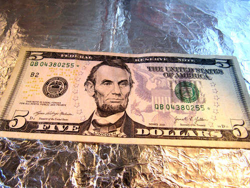 Five dollar star note - five,